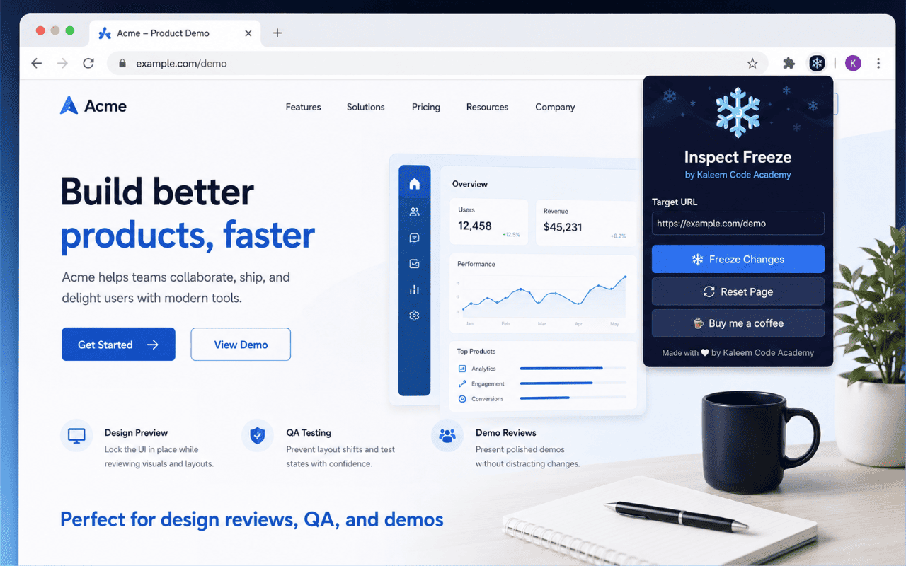 Inspect Freeze by Kaleem Code Academy screenshot