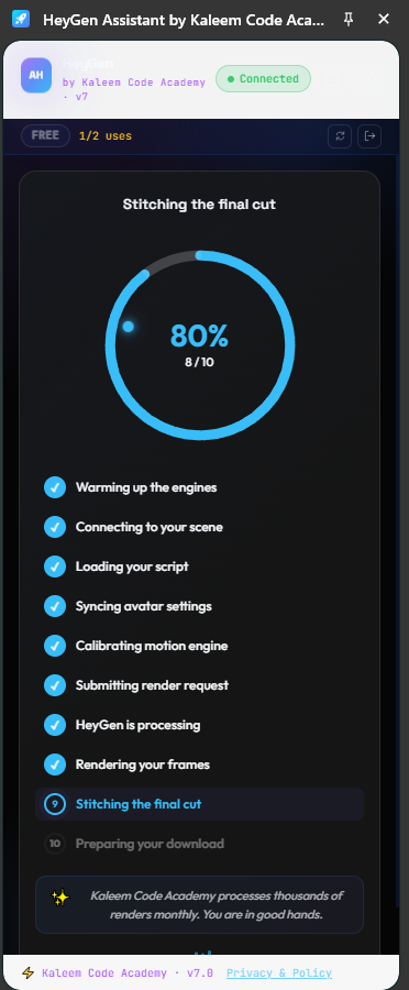 HeyGen Assistant Automated Rendering Checklist
